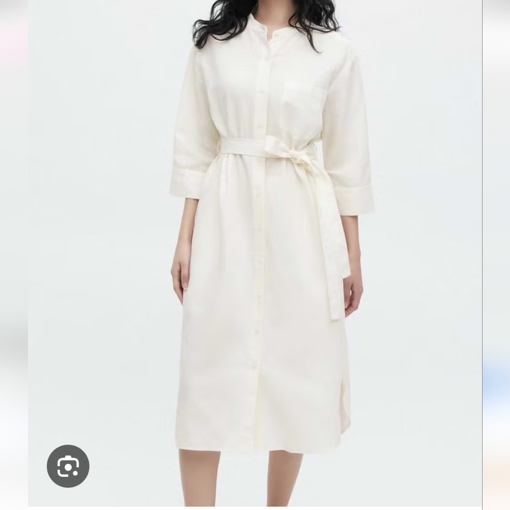 Uniqlo Linen Stand Collar Dress XS